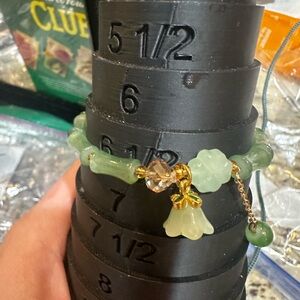 Green Jade and crystal Bracelet